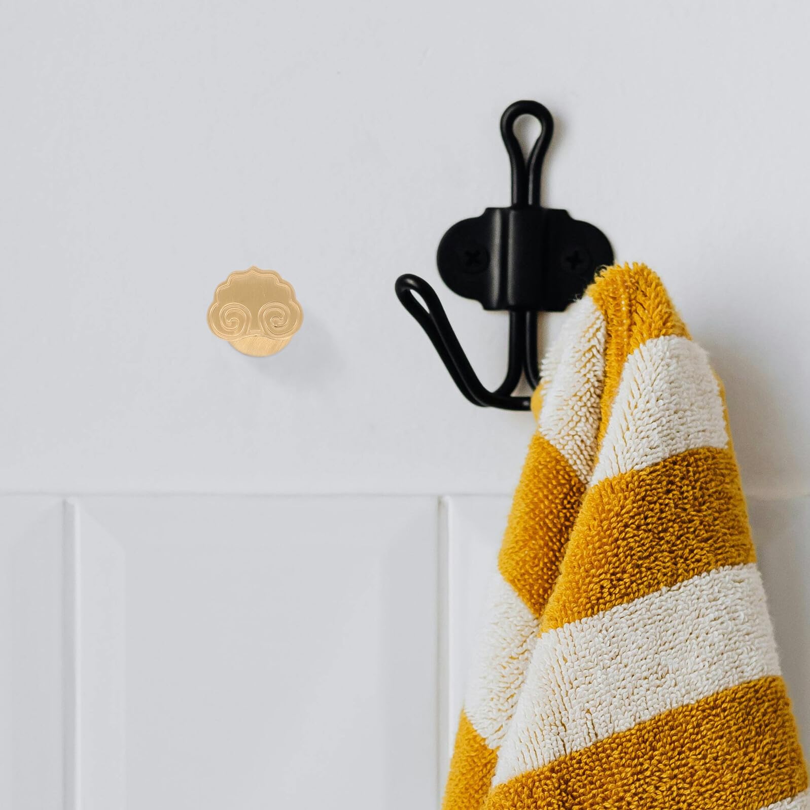 Gancio Appendiabiti in Ottone Dorato Resistente All'ingiallimento per Ingresso Bagno Cucina