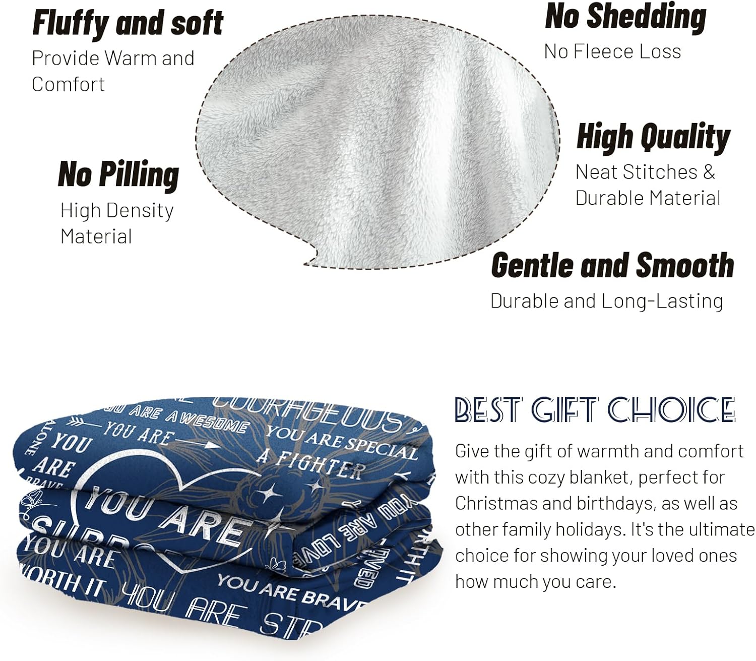 Cancer Care Gifts for Women, Men, Get Well Gifts for Women After Surgery, Thinking of You Gifts for Women, Inspirational Feel Better Gifts for Woman, Hug Blanket 60"x50" - Image 6