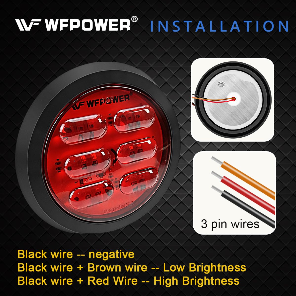 Trailer Light Plug Set Of 4 Red LED Stop/Turn/Tail Lights – Round, Grommet Mount, DOT/SAE, For Trucks & Trailers Trailer Tail Lights - Foto 6