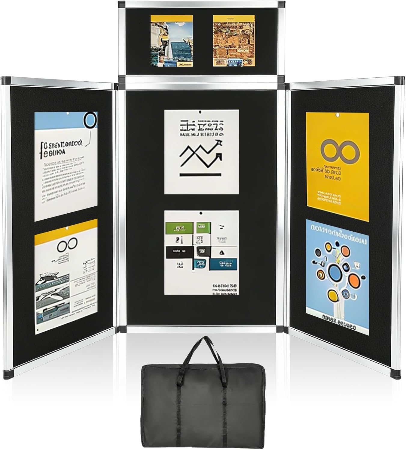 180x90cm Folding Display Board 3 Panel Tabletop Exhibition Presentation Kit