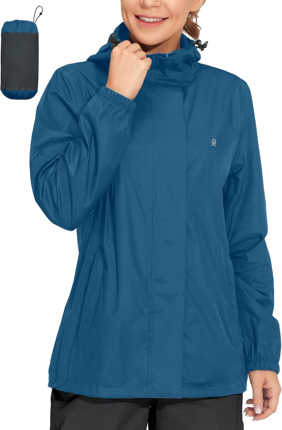 Little Donkey Andy Women's Packable Rain Jacket Lightweight Waterproof Hooded Windbreaker for Hiking Travel Fishing