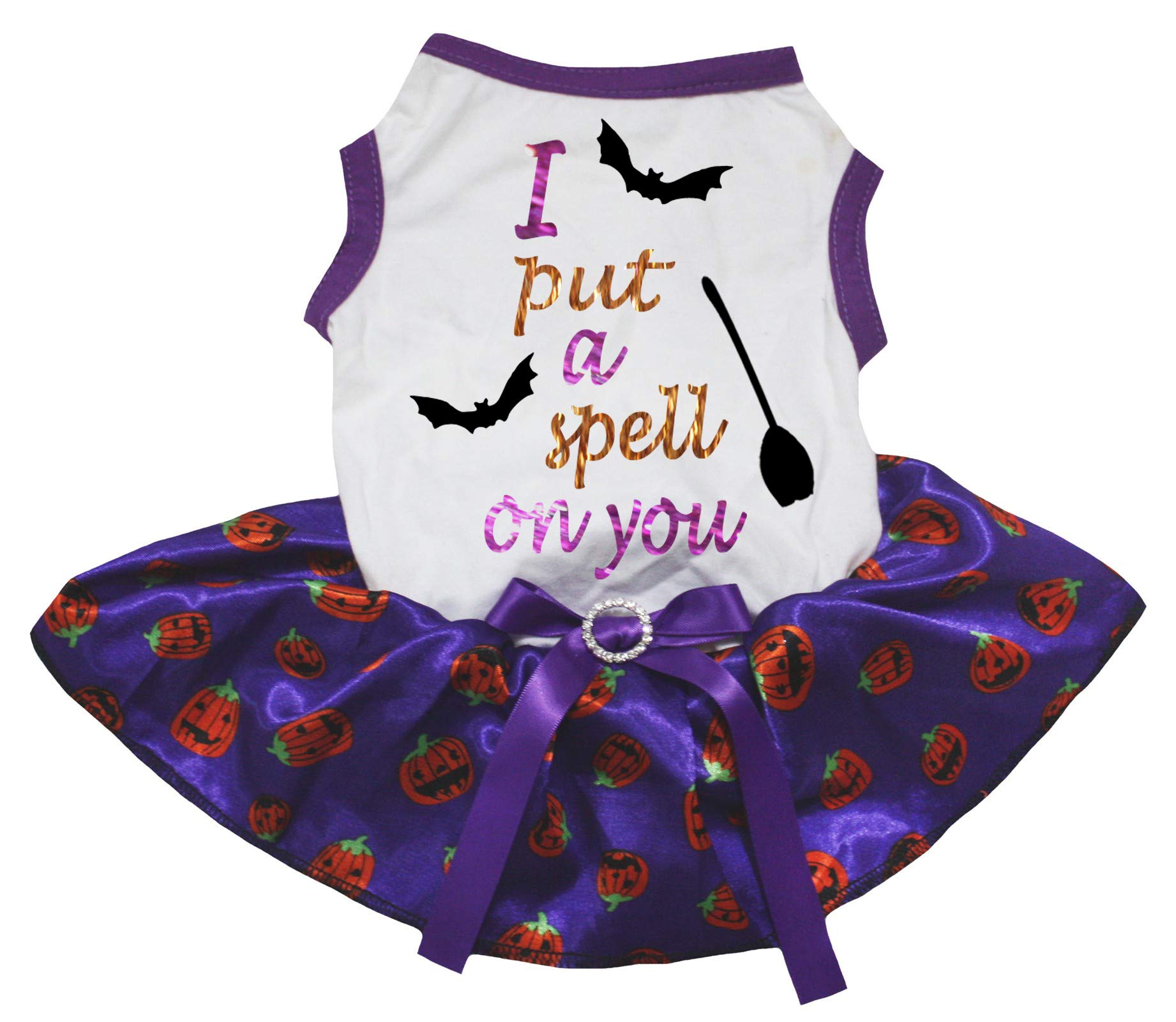 Robe pour chiot I Put A Spell On You blanche taille XXXL