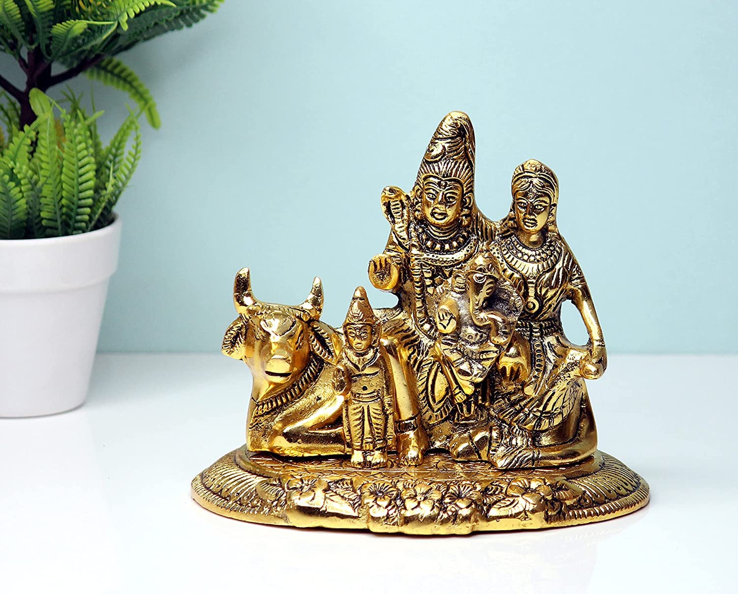 Buy SURYA DMART Aluminium Shiva Ganesha Parvati Shiv parivar Idol