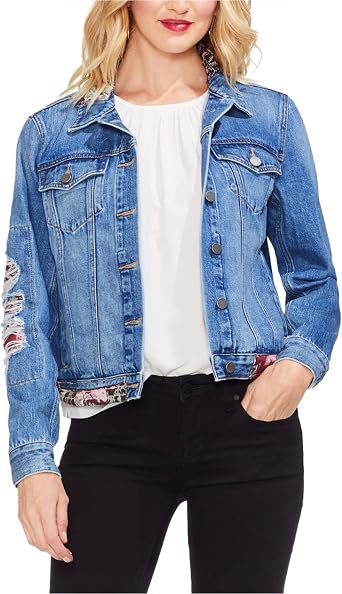 Tapestry Patchwork Classic Denim Jacket 