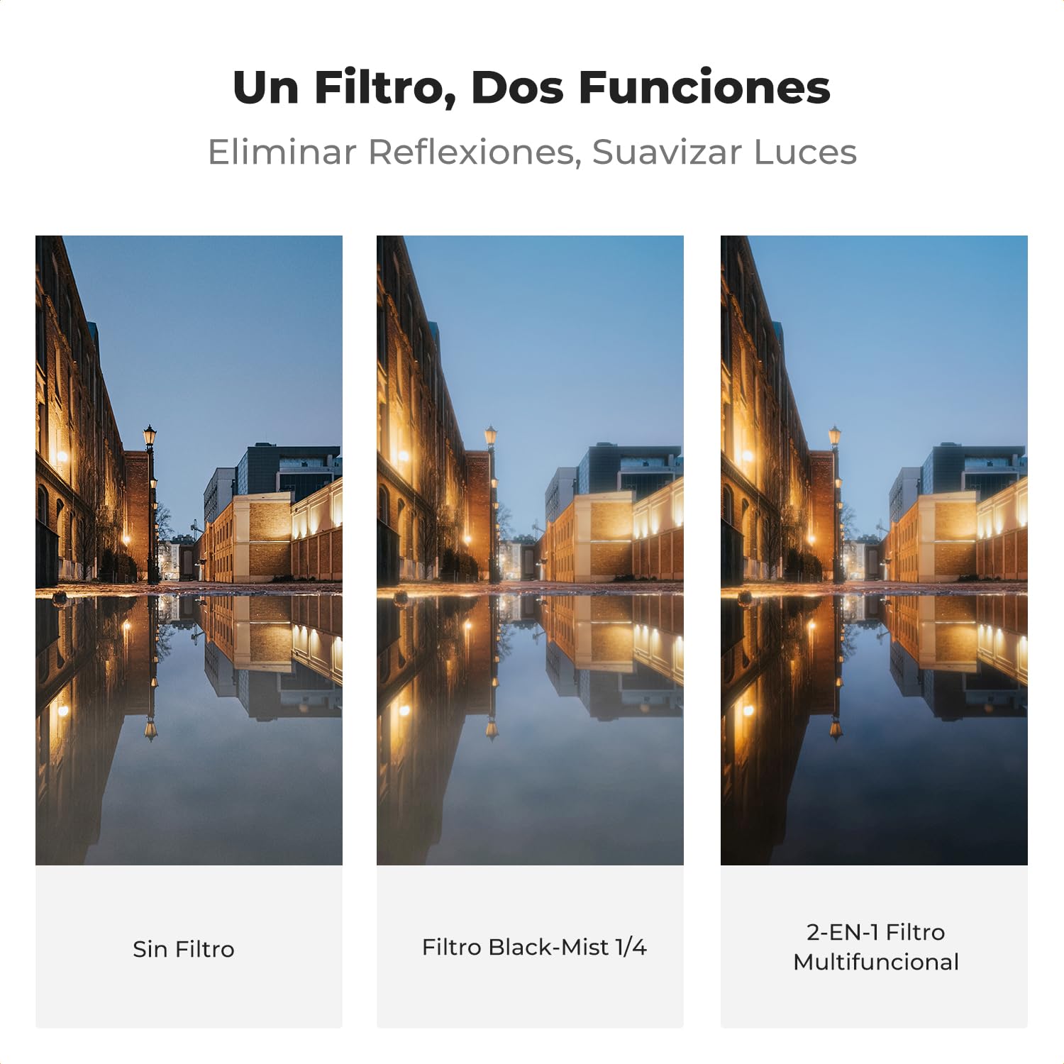 K&F CONCEPT Nano-Klear 40.5mm Filtro Black-Mist 1/4&Polarizador CPL 2 en 1 | Filtro Black Diffusion 1/4 & CPL de Vidrio Óptico con Nano Revestimiento con 3Pcs Paño Limpieza - FA301