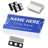 Magnetic Name Tags Kit, Reusable Magnetic Badge with Strong Neodymium Magnets, Clear Acrylic Sign Holder, 3M Adhesive Tape for Name Tag ID Badge at Business,Events,School (30 Pack)