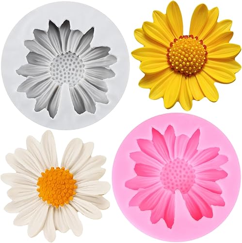 Miniatura 23 de Moldes de silicona de girasol, molde de fondant de flores para decoración de pasteles, decoración de cupcakes, pasta de caramelo de chocolate, juego