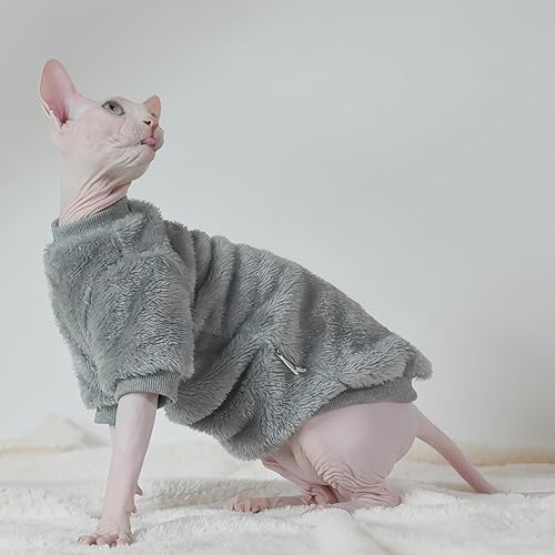 Miniatura 7 de Sphynx - Ropa para gatos de terciopelo de doble cara, suave y cálida, sin pelo, ropa para gatos para Cornish Rex, Devon Rex, Peterbald, Knnis, Abbey