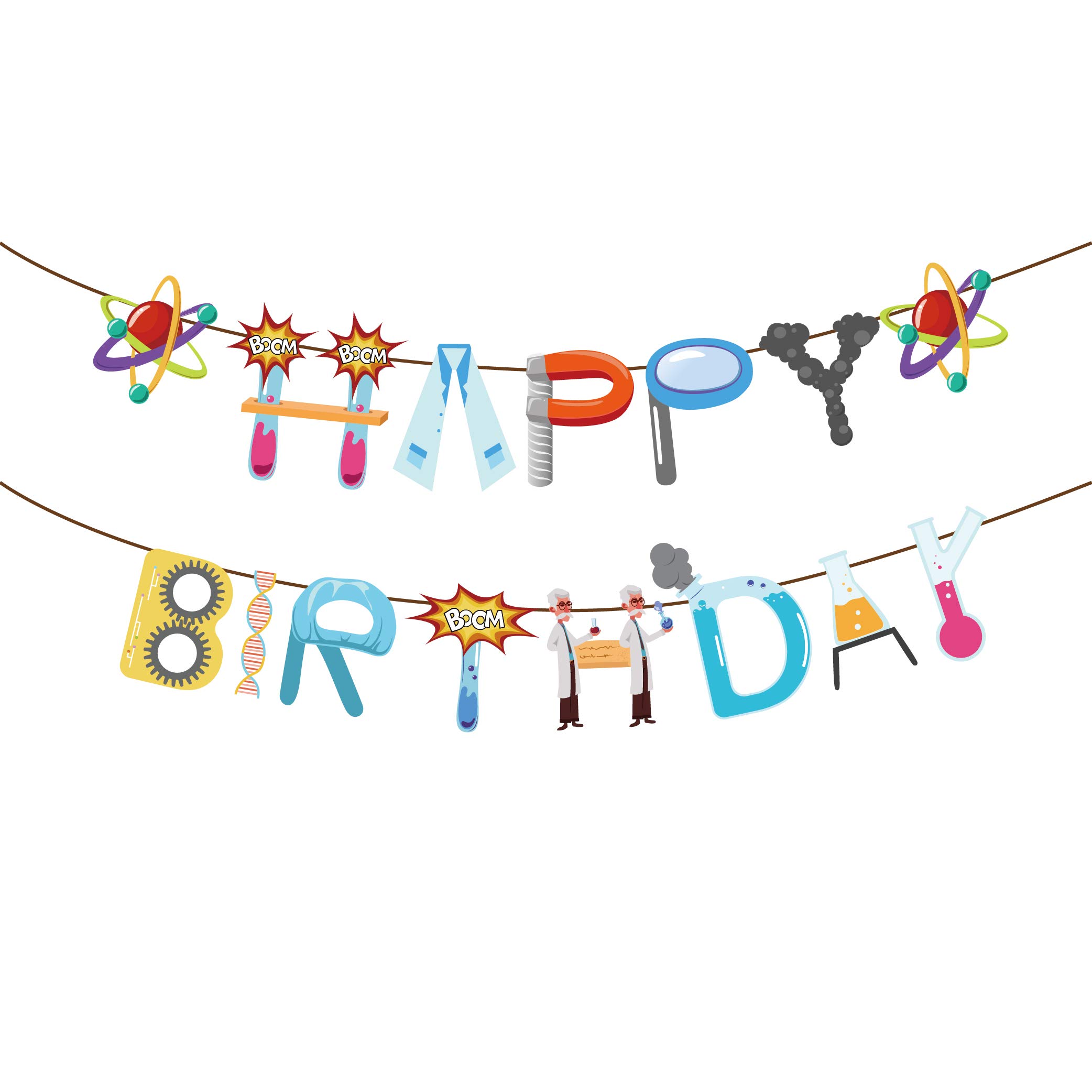 Mad Scientist Birthday Banner Science Happy Birthday Banner Sciences Lab Party Decoration Mad Scientist Party Sign Party Banners Scientistss Lab Banners Decor