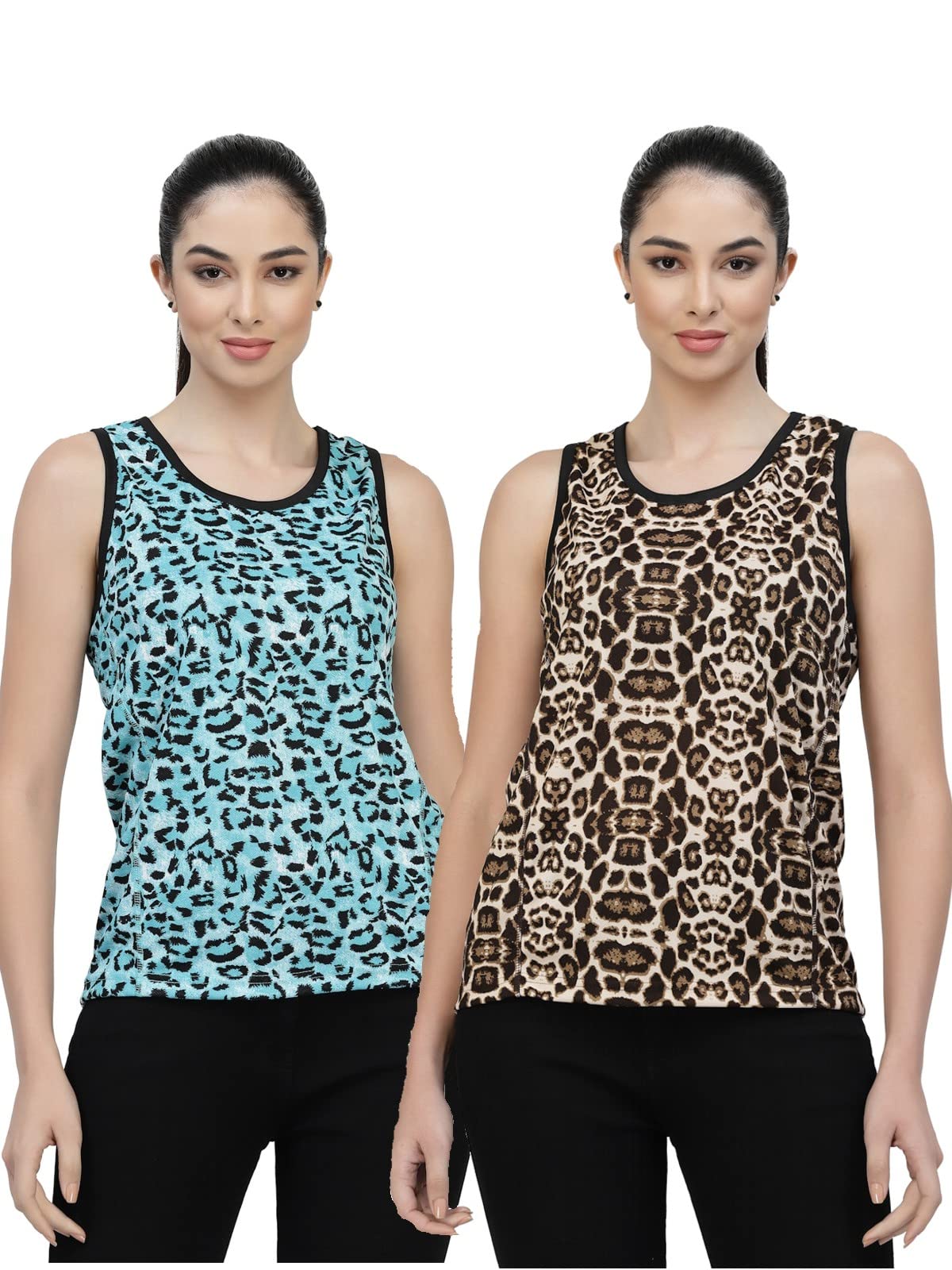 UZARUS Women's Sleeveless Dry Fit Workout Tank Top Sports Gym T-Shirt (Pack of 2)-picture-13