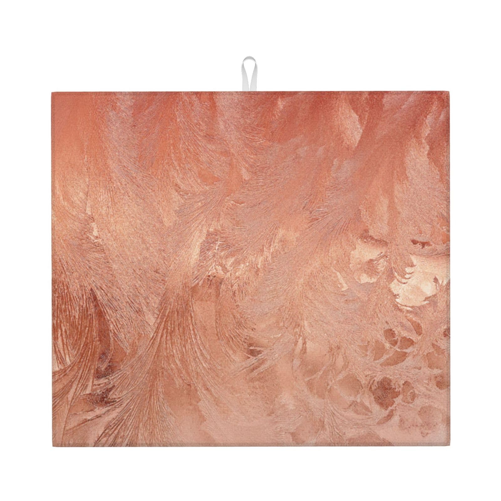 Hyaszst As Picture Rose Gold Copper Texture Metallic,Dish Drying Mat,Absorbent Dishes Drainer Mats,Dish Drying Pad Kitchen Counter Sink Mat 41X46 Cm