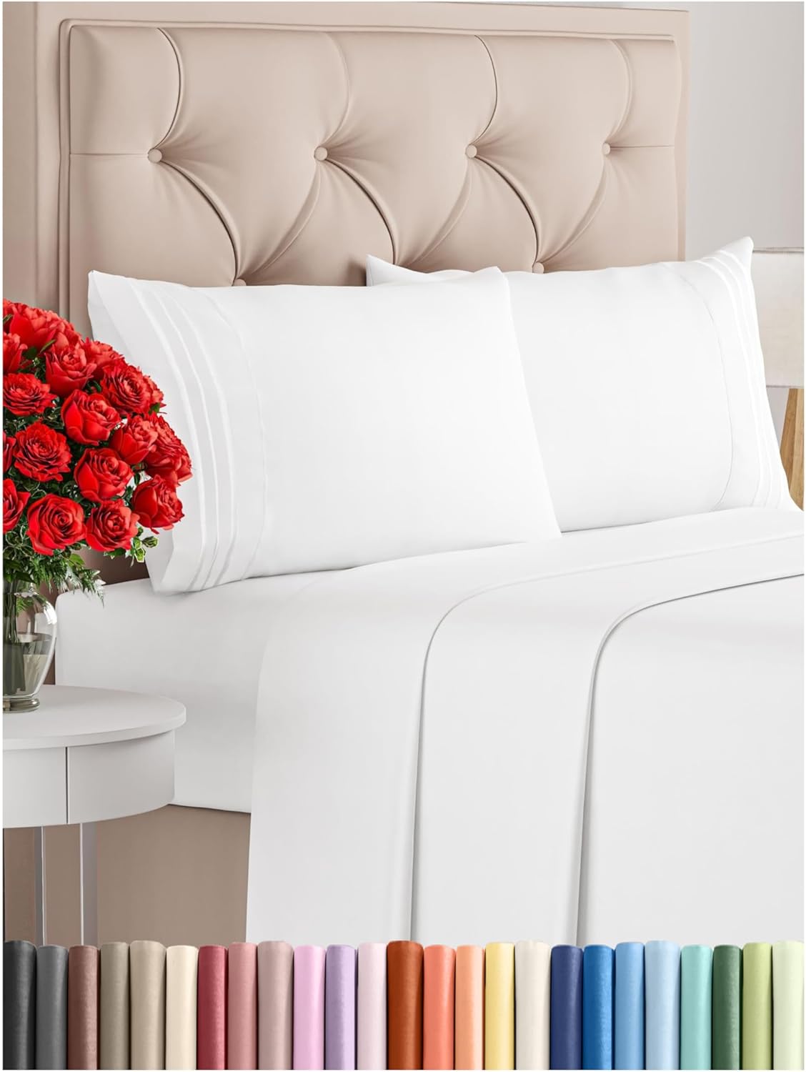 Queen Size 4 Piece Sheet Set - Comfy Breathable