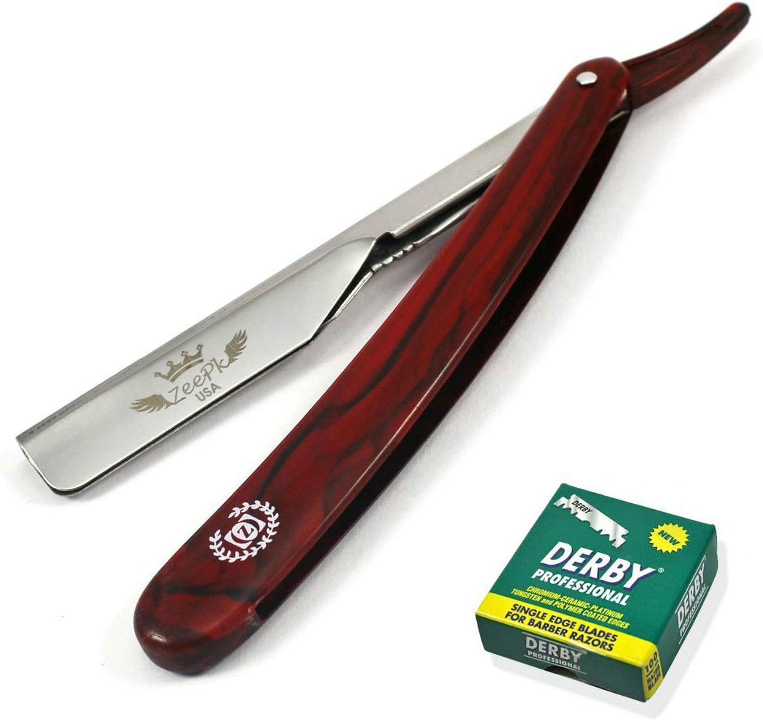 Professional Barber Razor Shaving Razor Vintage with 100 Derby Blades Replacement FREE
