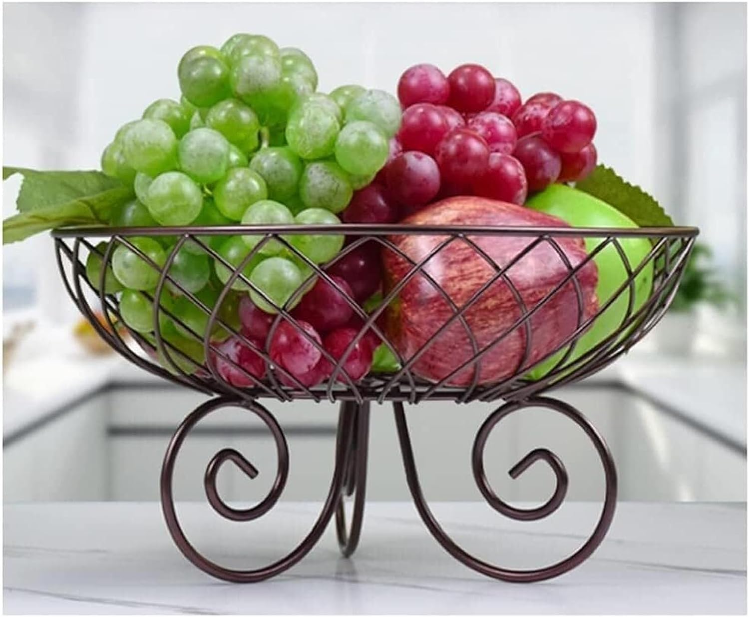 Mnuvxzaewf Bronze Kitchen Countertop Fruit Rack-Large Basket Counter(Bronze)