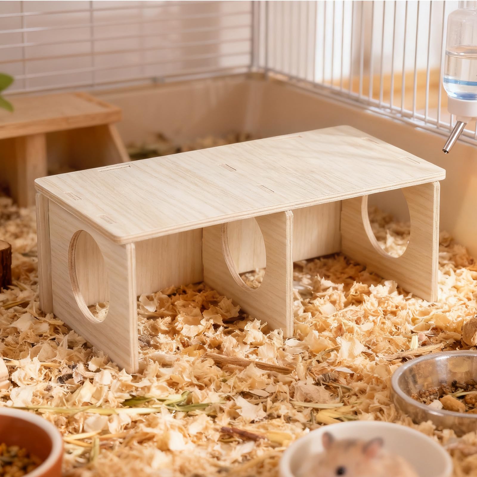 Genérico Casa de Madera para Conejillos de Indias y Palomas Diseño de Dos Habitaciones, Espacio Privado y Cama para Invierno y Verano