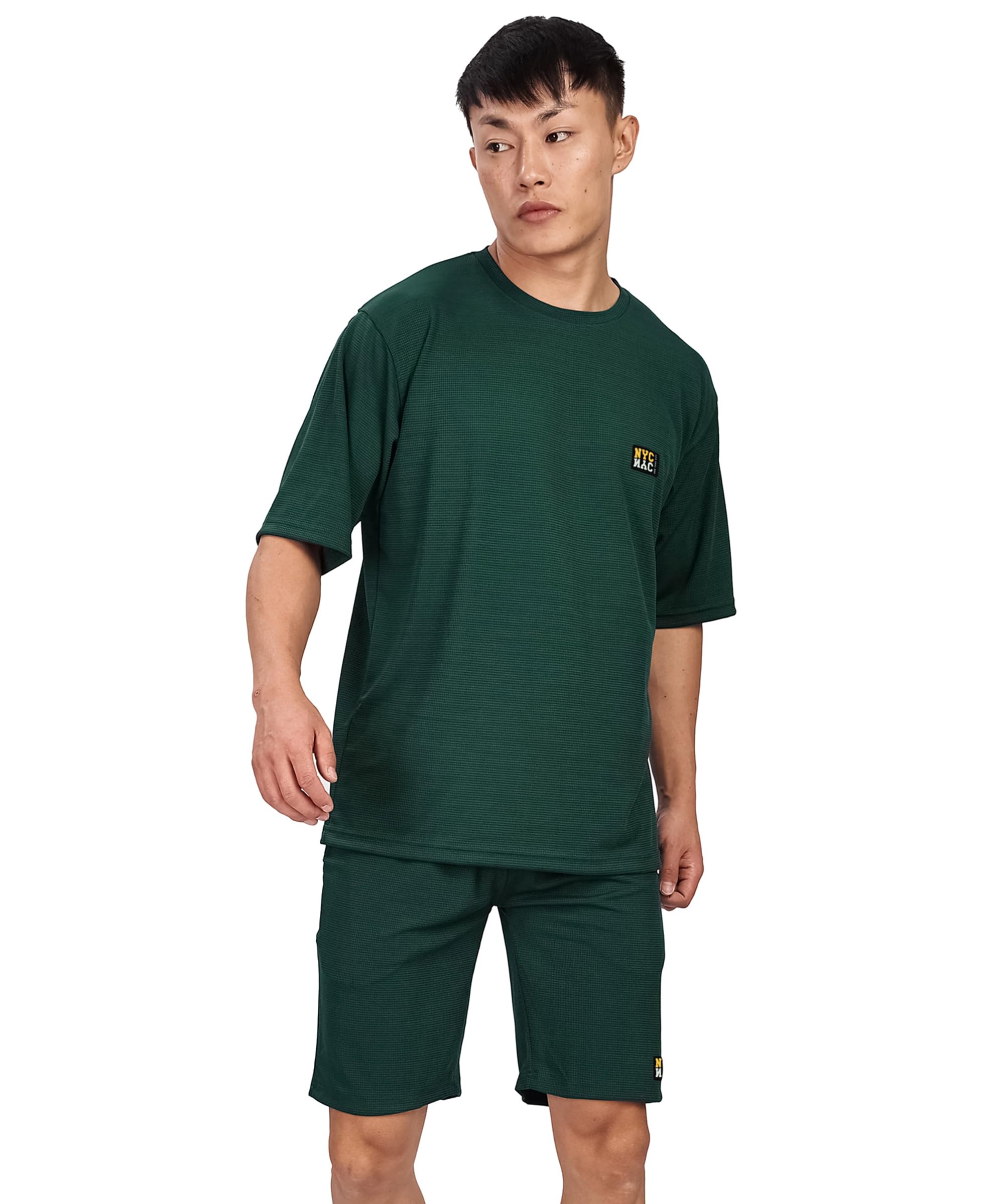 Mens Solid Relaxed Fit Tshirt and Short Set (Pack of 1)