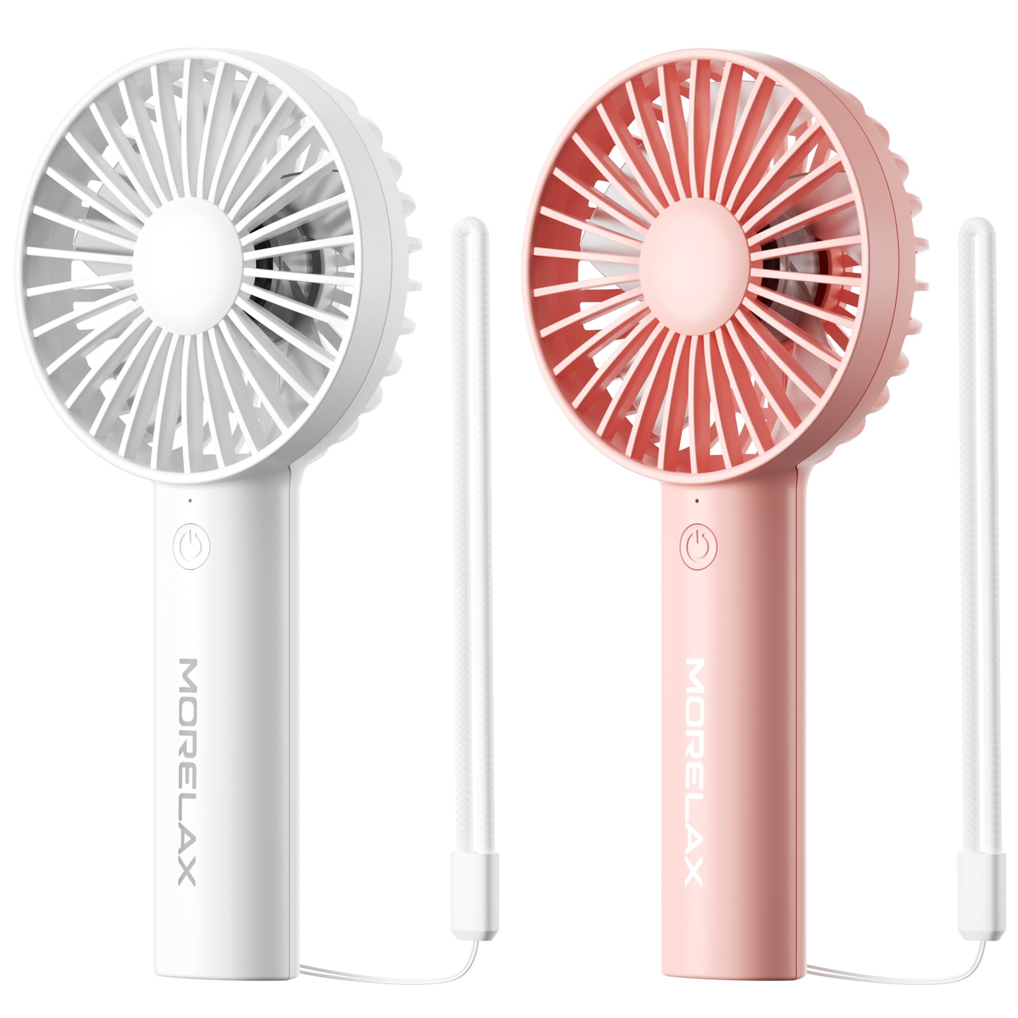 Ventilateur portatif USB mini ventilateur de table rechargeable 3 vitesses rose blanc x2
