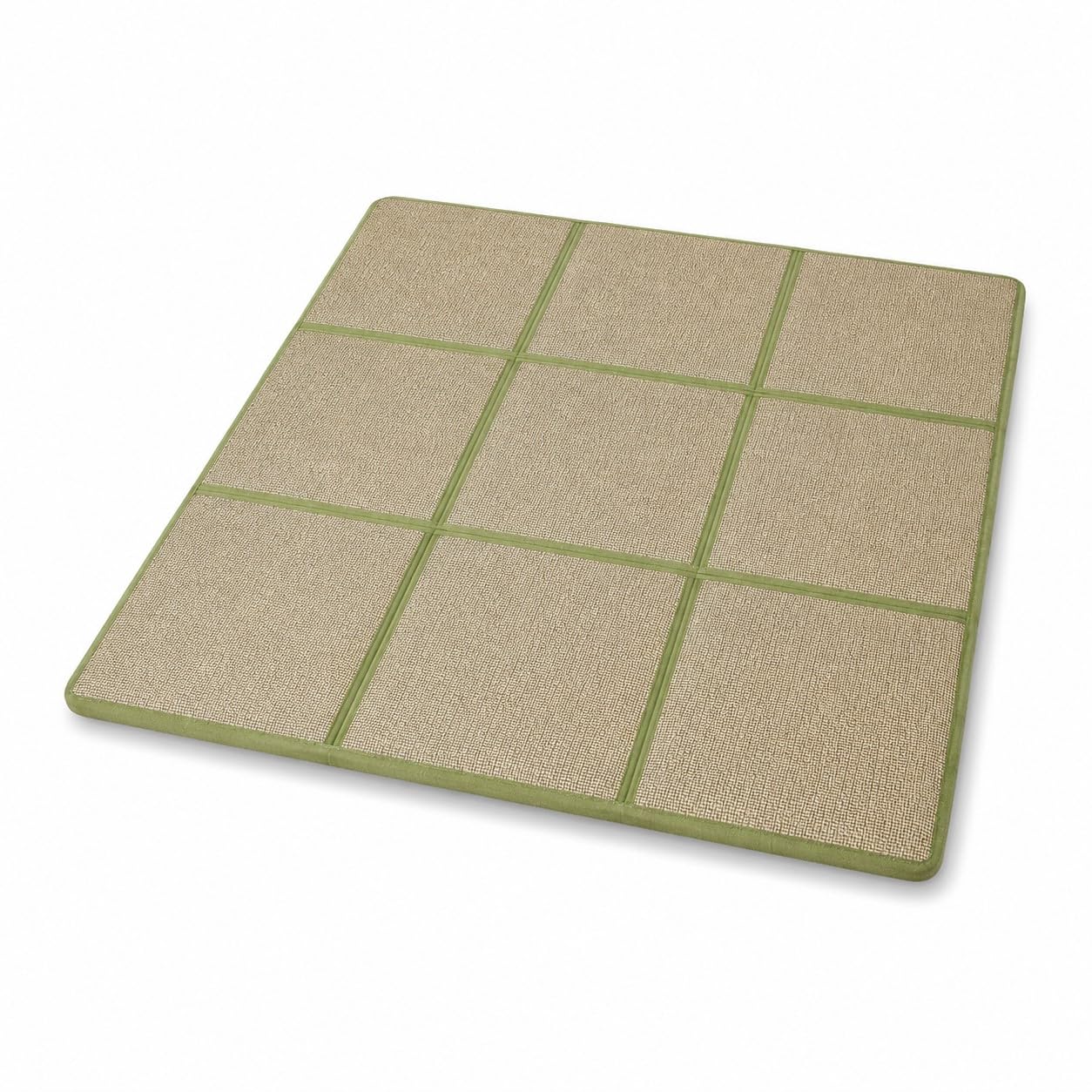 Japanese Tatami Mat 180 × 180 cm Foldable 9-Panel Floor Mat Natural Beige with Olive Green Border 1.2 cm Thick for Bedroom Meditation Sitting Yoga and Indoor Floor Use-picture-11