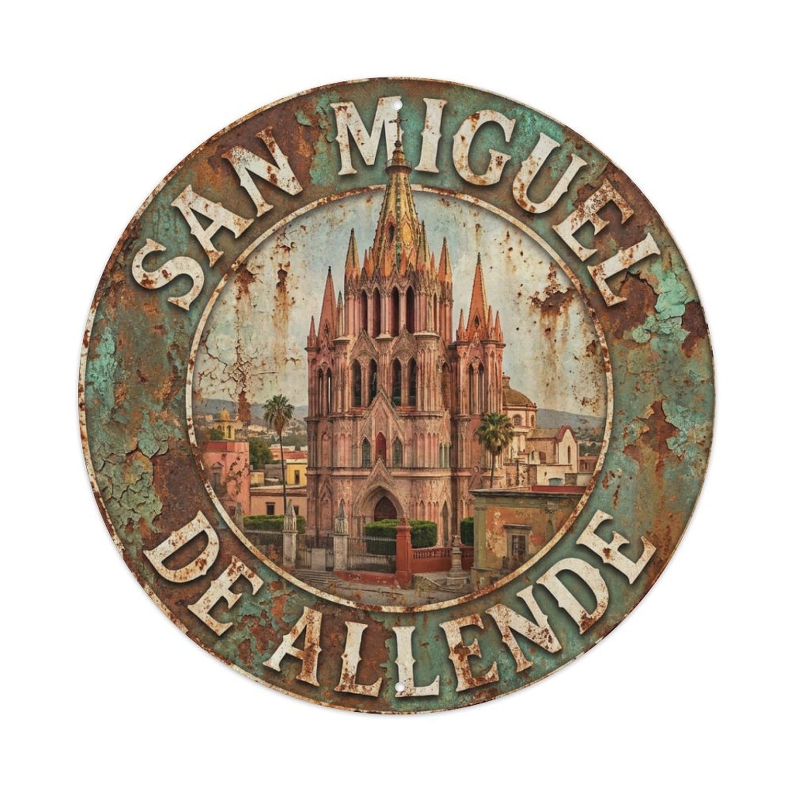 Galvaxio Style Retro Travel Mexico San Miguel Metal Tin Sign