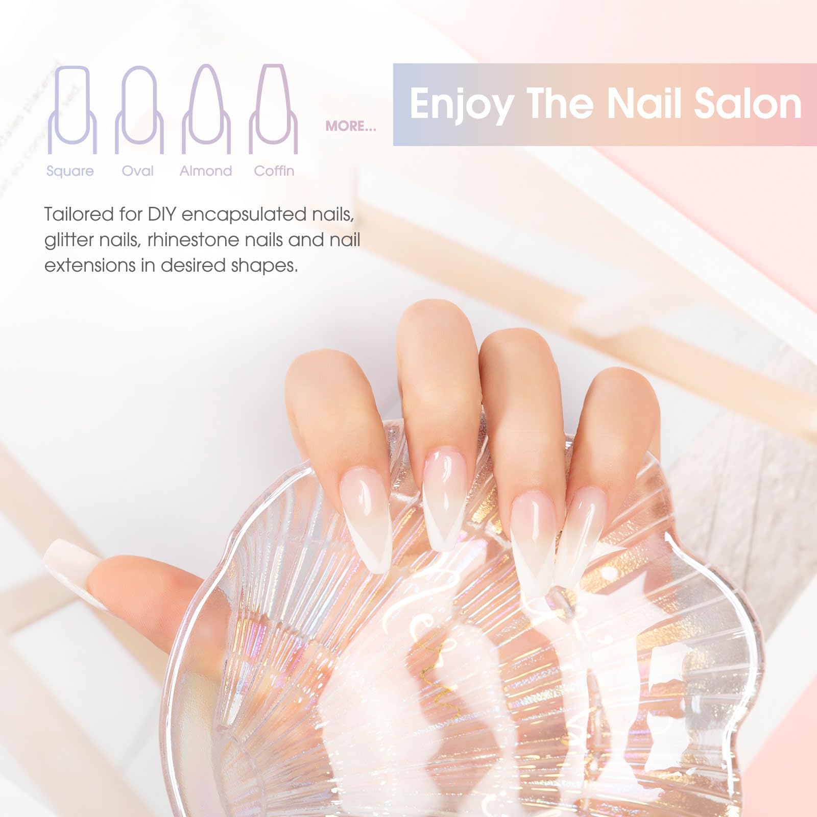 ROSALIND Rosa Bianco gel Unghie 2 Colori 60ml Pink White Acrylic Poly Nail Extention Estensione Smalti per Unghie Rapida Stampo Finger per Saloni Nail DIY