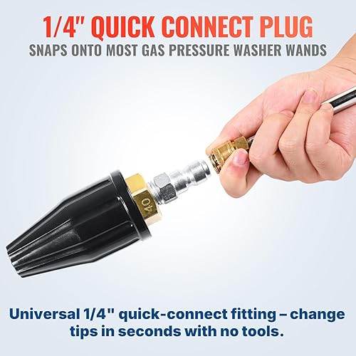Miniatura 4 de YAMATIC - Puntas de lavadora a presión boquilla turbo 4000 PSI máx. 5000 PSI, puntas de pulverización turbo giratorias 360 para lavadora de potencia