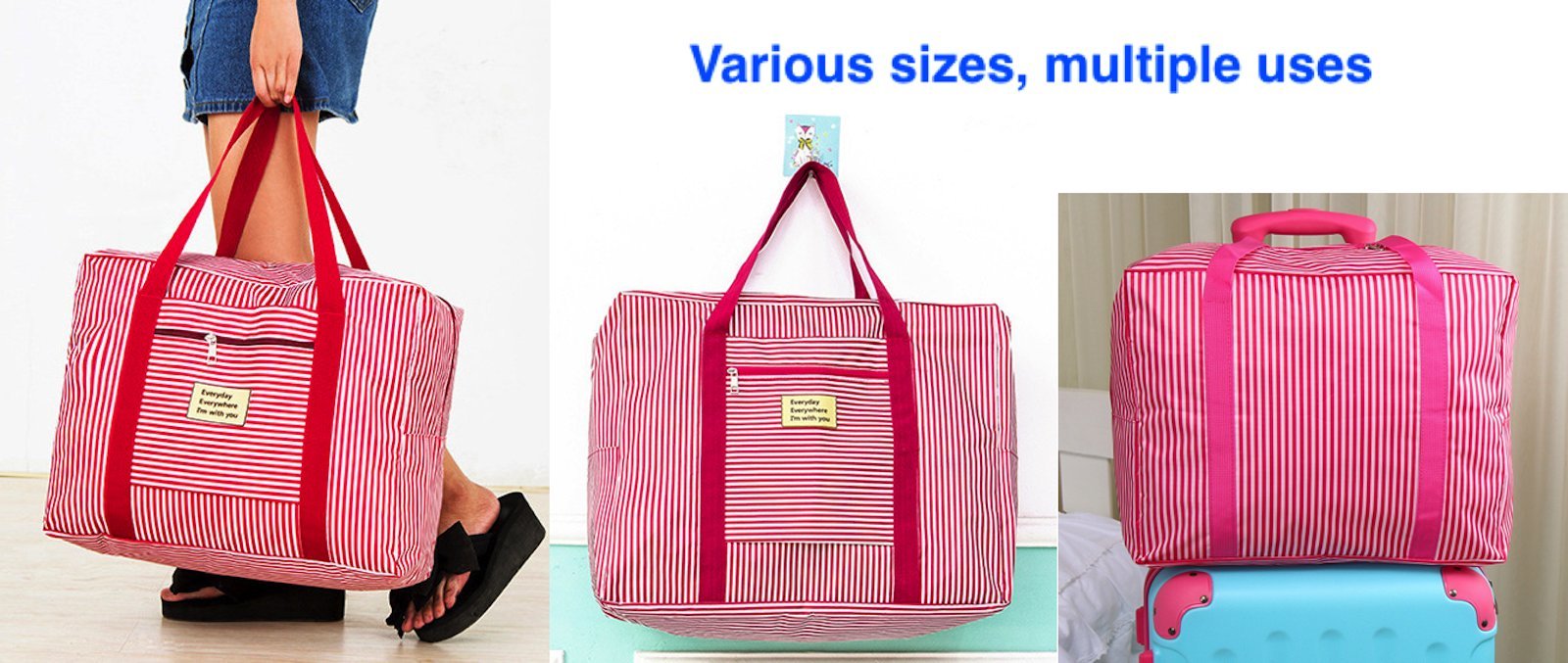 Sac De Voyage Pliable Ultra-léger - Grand Format Cabine (60x50x30cm) - Imperméable - Pour Valise, Sport, Week-end - 7