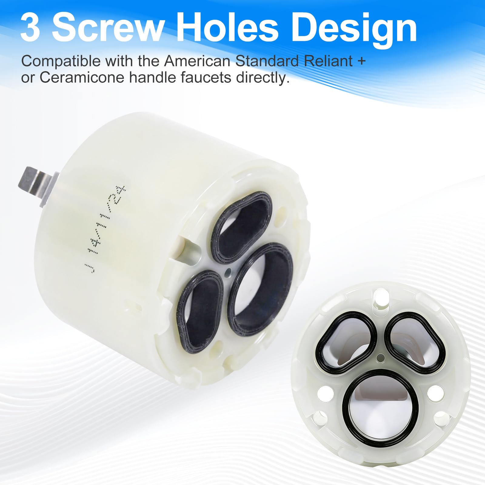 Paquete de 2 cartuchos de ducha de repuesto 023529-0070A/H, compatible con American Standard, cartucho de grifo de ducha de cerámica de 47 mm para bañera/ducha de un solo mango, con sellos