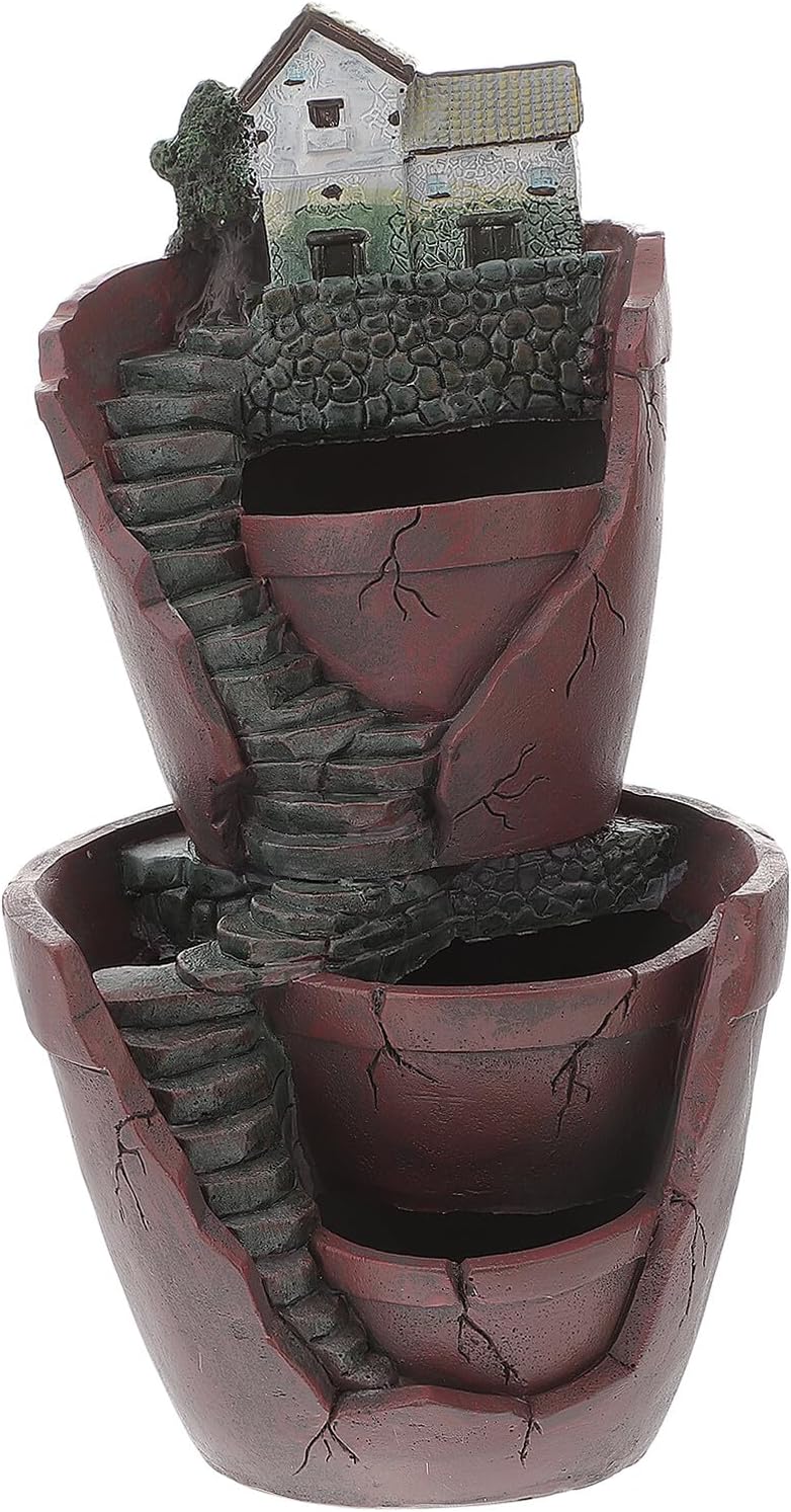 Dual Layer Resin Garden Pot for Succulents and Small Plants Creative Sky Garden Planter Box with Micro Landscape Decor Elegant Indoor Outdoor Flower Pot for Home Office Balcony