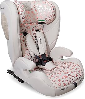 My Babiie MBCS75 Toddler to Booster R129 Child Car Seat - ISOFIX with Top Tether, Harness, 76-150cm (Approx. 9-36kg, 15 Months - 12 Years), i-Size, Group 1/2/3, Adjustable, Forward Facing - Pink