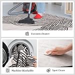 YIHOUSE Règles de la zone 5x7 pour salon Machine à tapis Lavable Rug Moderne Neutre Rug pour la cuisine de chambre Salle à manger Bureau-Rug noir et blanc