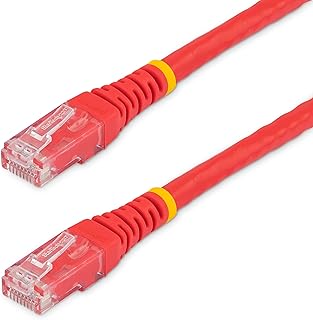 StarTech.com 100ft CAT6 Ethernet Cable - Red CAT 6 Gigabit Ethernet Wire -650MHz 100W PoE++ RJ45 UTP Molded Category 6 Network/Patch Cord w/Strain Relief/Fluke Tested UL/TIA Certified (C6PATCH100RD)