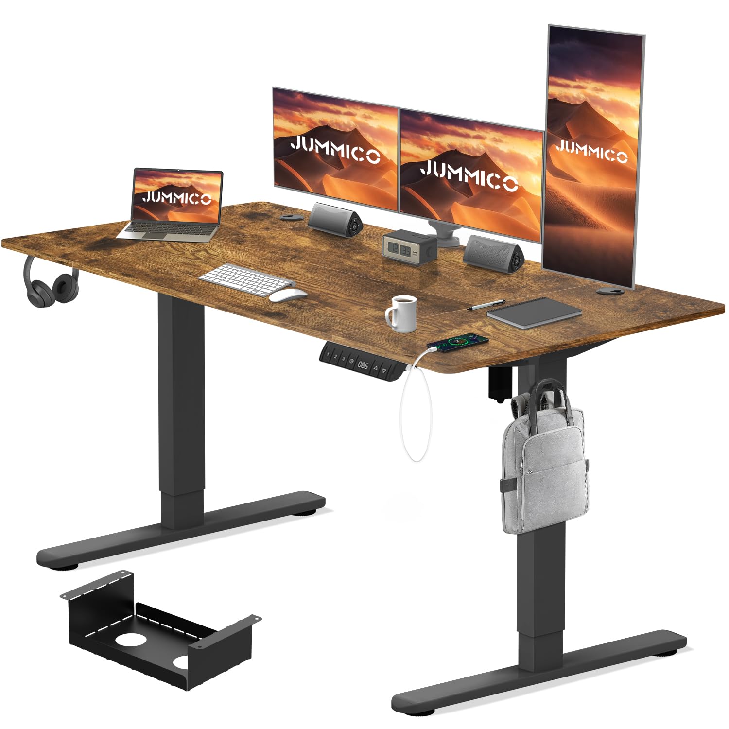 JUMMICO Electric Height Adjustable Desk With USB Charging - View #4