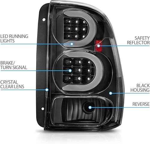 Miniatura 5 de AmeriLite Par de luces traseras de tubo LED tipo C para Chevy Trailblazer/EXT 2002-2009 - Lado del conductor y del pasajero