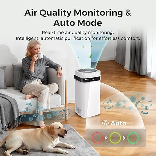 Miniatura 6 de Airdog Purificador de aire para el hogar y mascotas, filtros de aire que cubren hasta 1614 pies cuadrados, filtro de tecnología TPA con pantalla de