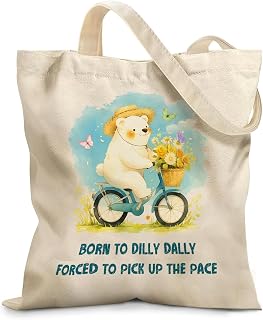 Aesthetic Canvas Tote Bag for Women - with Magnetic Snap Closure & Zipper Inner Pocket Reusable Totes Bag