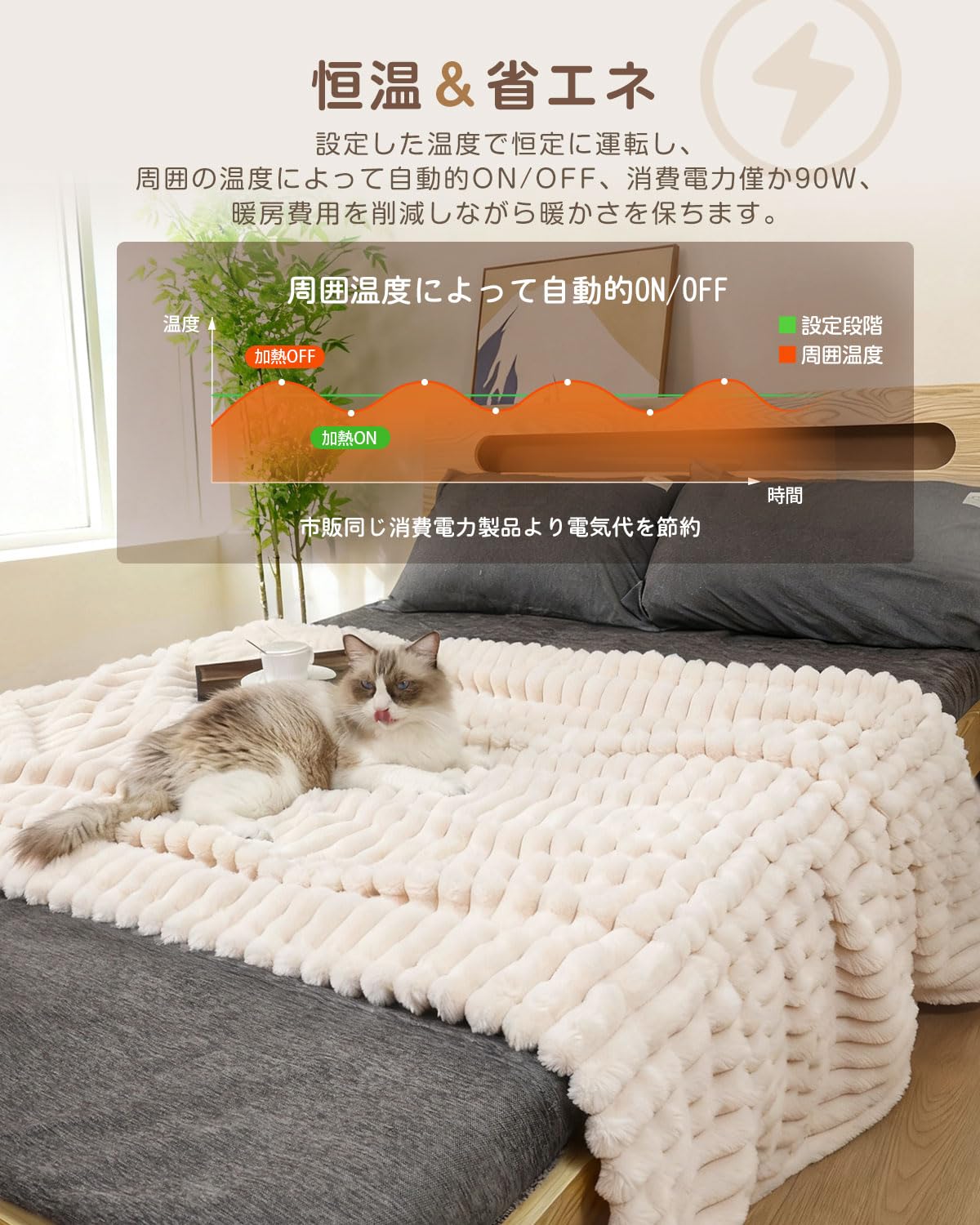 Amazon.co.jp : 電気毛布 掛け敷き兼用 188×130cm【極上の肌触り