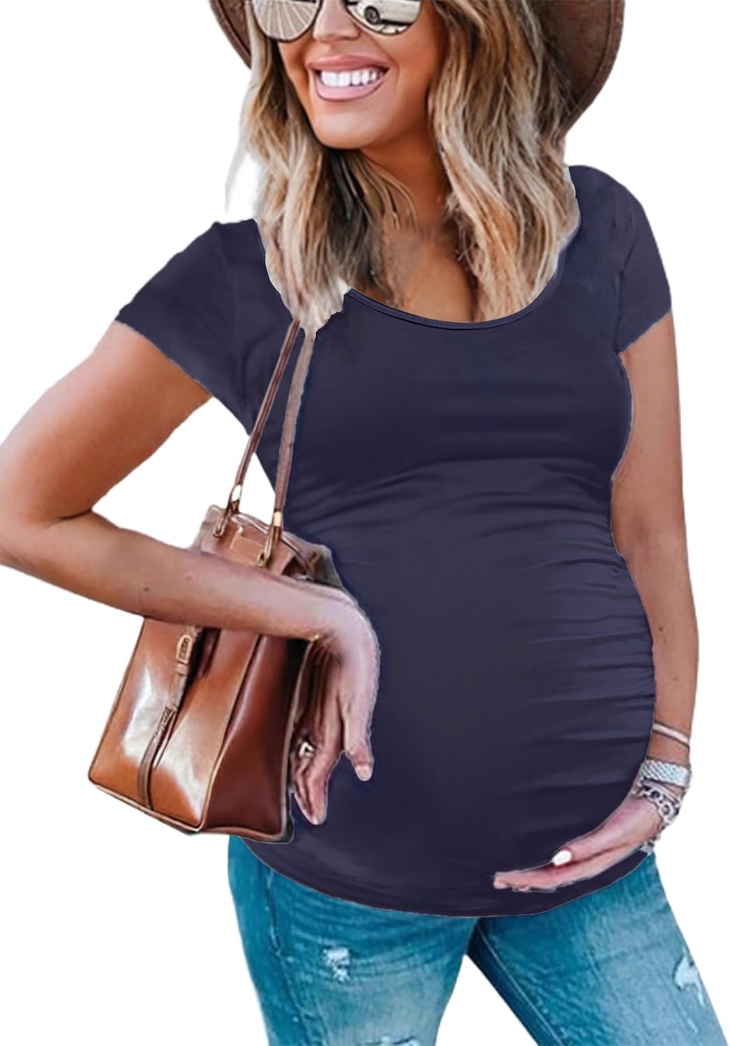 Peauty Women's Maternity Side Ruched Shirts