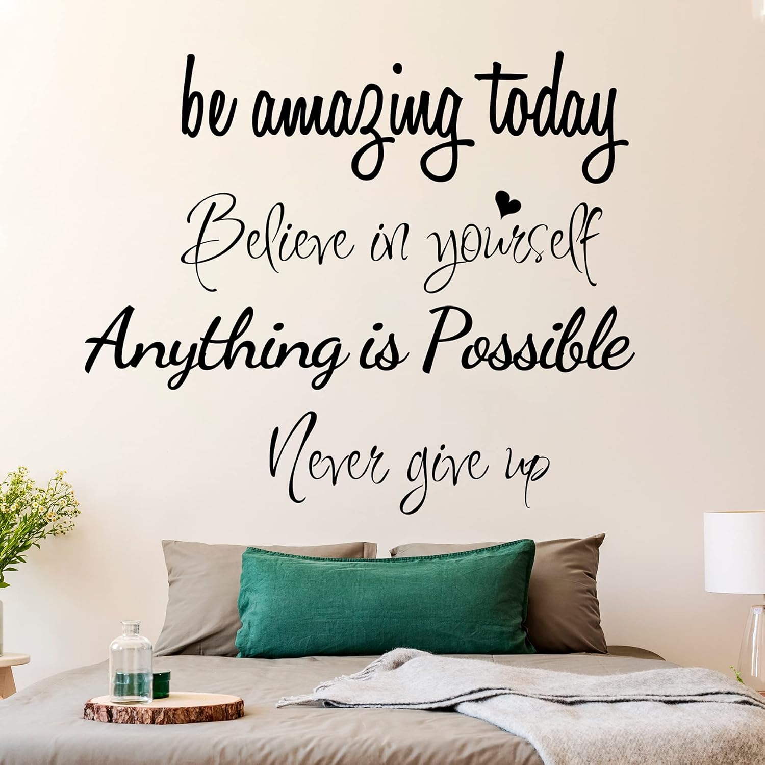 Large Inspirational Quote Wall Decals, Removable Positive Saying Wall