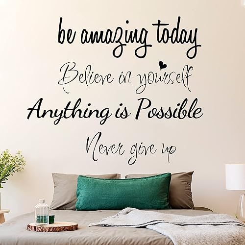 Miniatura 2 de Sinekong Calcomanías de pared grandes con cita inspiradora, calcomanías extraíbles con texto positivo, calcomanías de palabras motivacionales para
