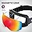 Odoland Magnetic Interchangeable Ski Goggles with 2 Lens, Large Spherical Frameless Snow Snowboard Goggles for Men Women, Black Frame Blaze Lens vlt15%