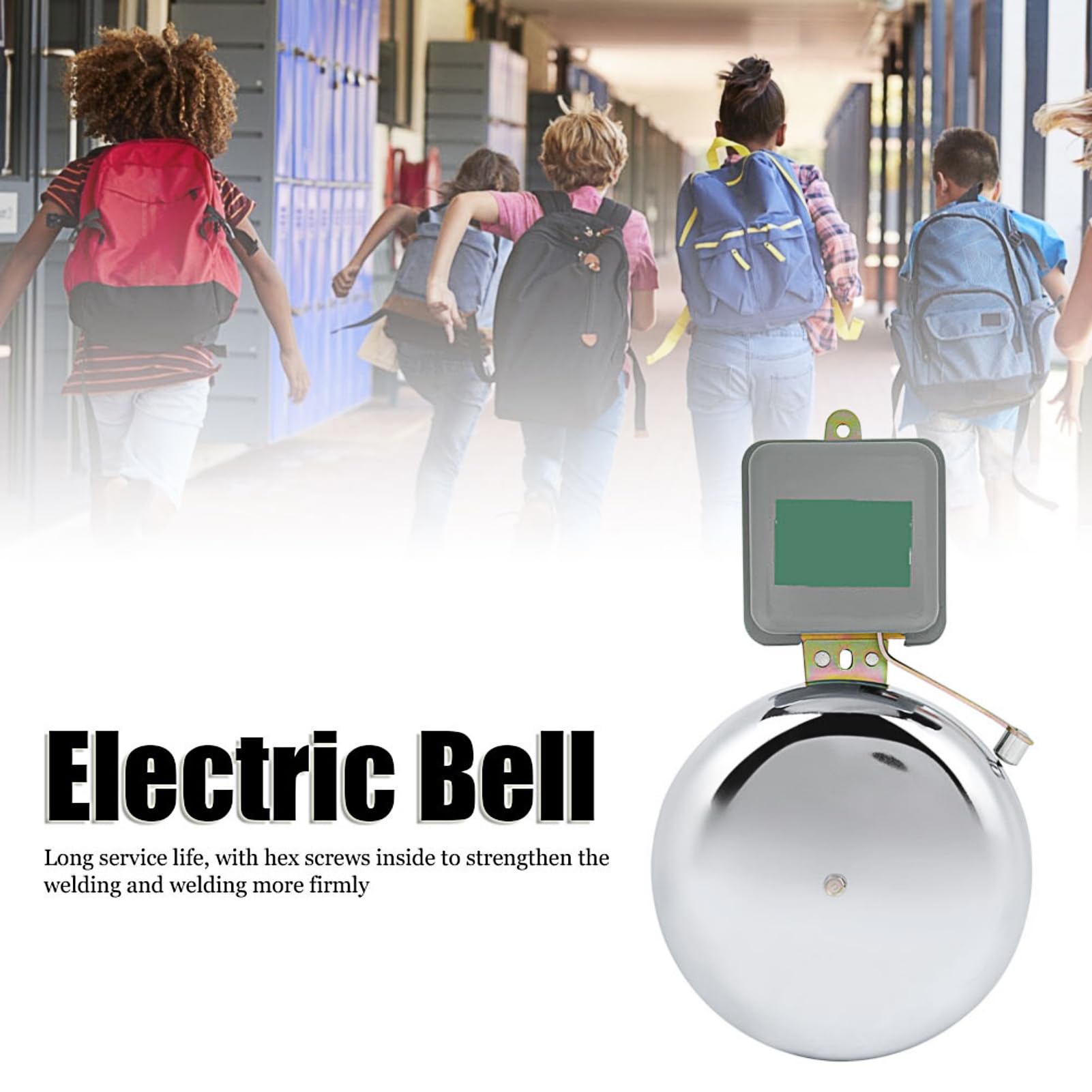 Timbre Eléctrico Exterior 220V Acero Inoxidable Campana Industrial para Colegio Hotel Restaurante Alarma Sin Chispas 150mm