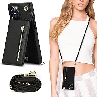 YaliYa Crossbody Wallet Case for iPhone XR, Zipper Purse Case with Card Holder, PU Leather Protective Cover Case with Kick...