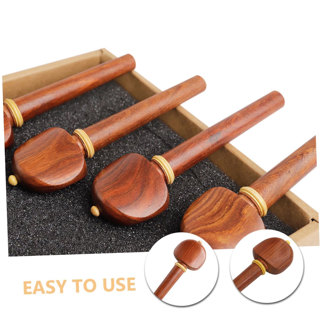 Toyvian Set Da 4 Meccaniche Di Accordatura in Legno Di Palissandro Per Violoncello, Meccanica Per Accordatura Fine Lucido, Accessori Professionali Per Violoncellisti
