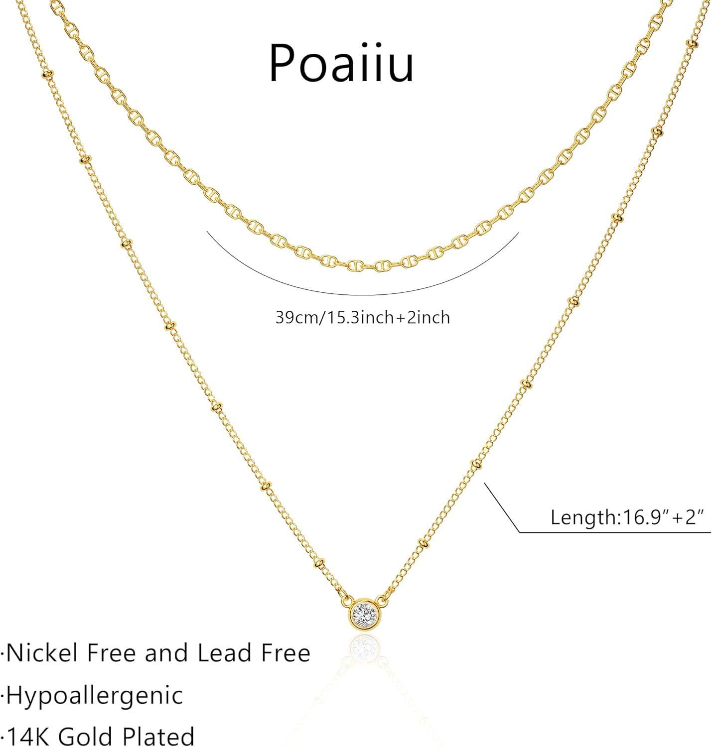 Choker Necklace for Women Dainty 14k Gold Plated Chunky Snake Chain Necklace Layered Simple Trendy 14k Gold Plated Jewelry Gift for Women - Image 5