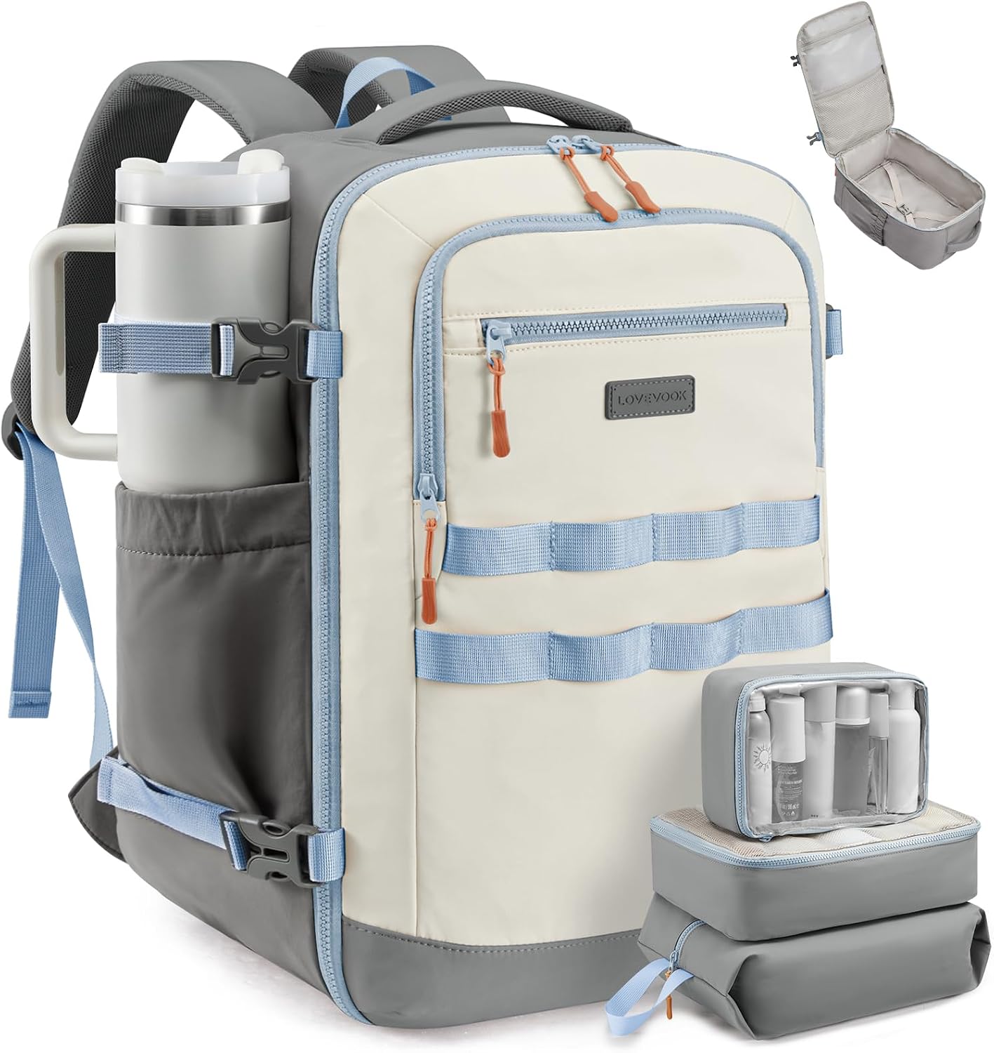 LOVEVOOK 40L Travel Backpack for Women Men, Carry on Backpack for Airplanes
