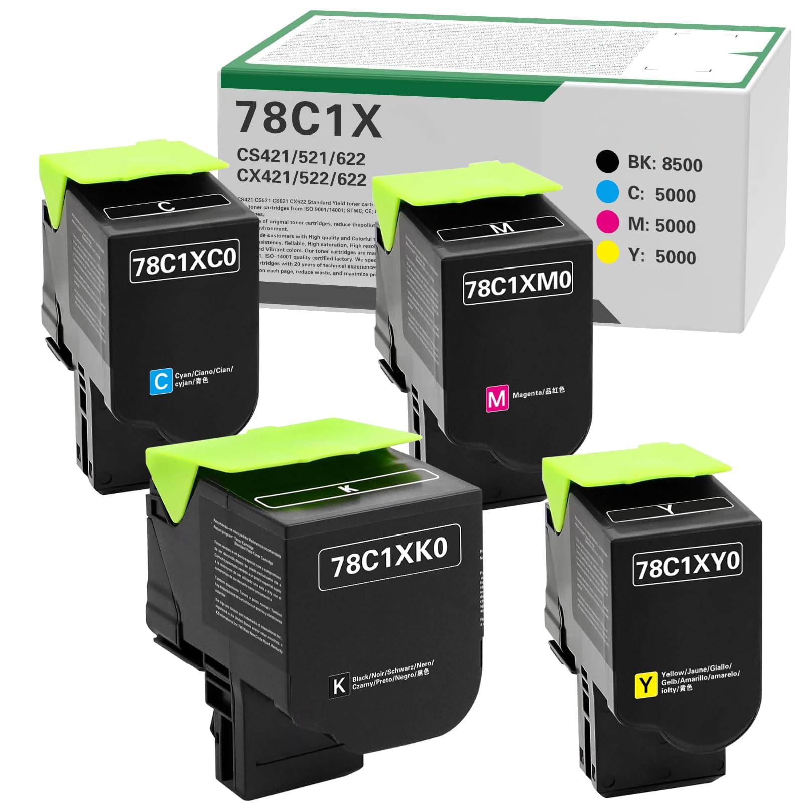 Amazon.com: 78C1X CS421 CS521 Extra High Yield Compatible Toner