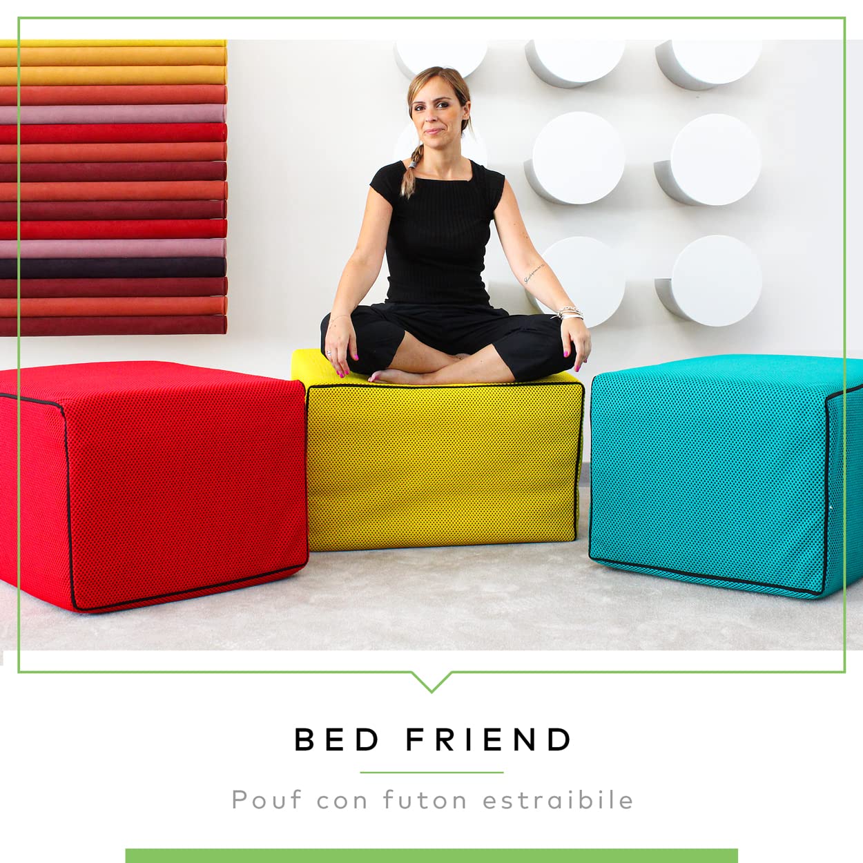 EVERGREENWEB - Pouf Letto con Rivestimento Arancio Sfoderabile trasformabile in Confortevole Materasso Singolo 80x190 WATERFOAM Alto 15cm Pieghevole 3 Pezzi Multiuso Puff Futon Salvaspazio