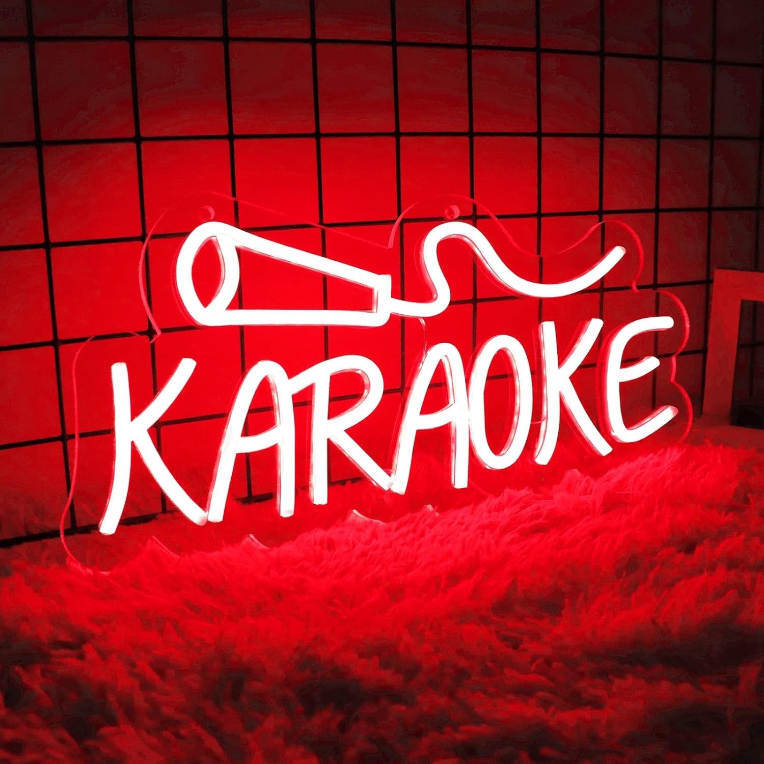 Karaoke LED Neon Sign for Wall Decor USB Adjustable Brightness Living Room Bars Pub Club Gatherings Art Wall Decor