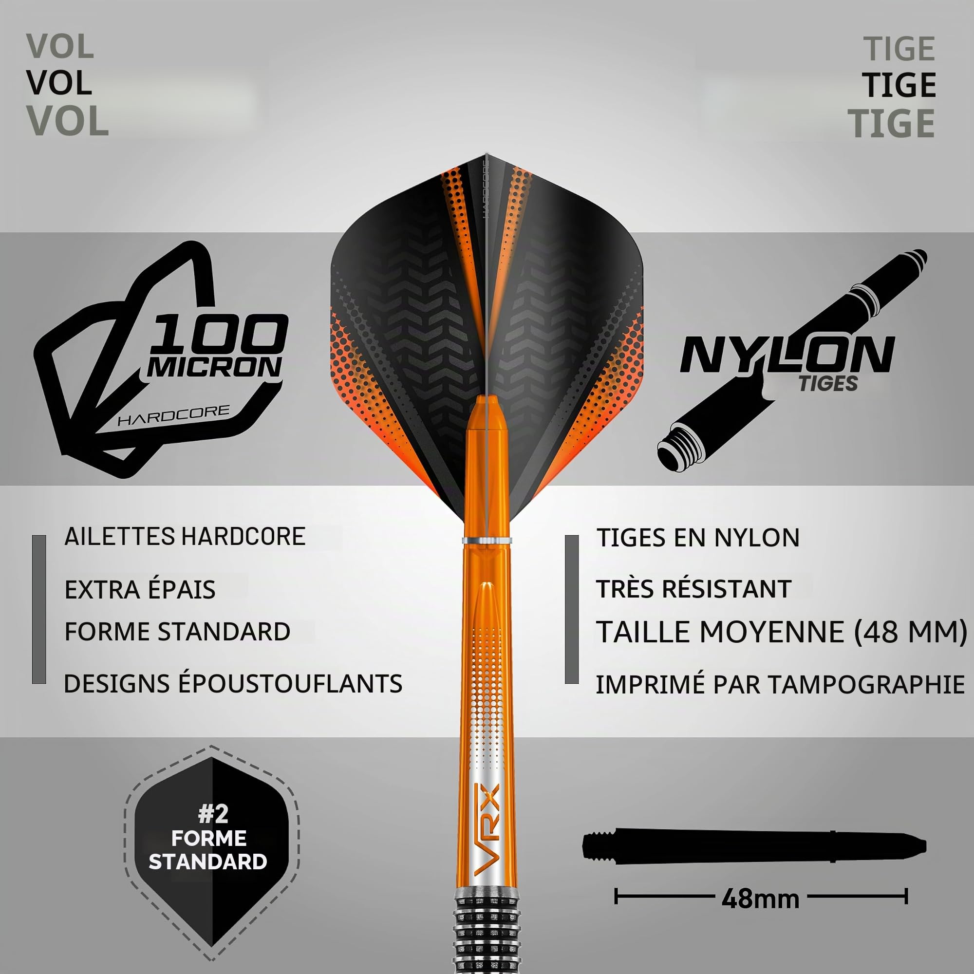 RED DRAGON Amberjack 22g, 24g ou 26g Fléchettes Pointes Acier avec Ailettes et Tiges de Flechettes