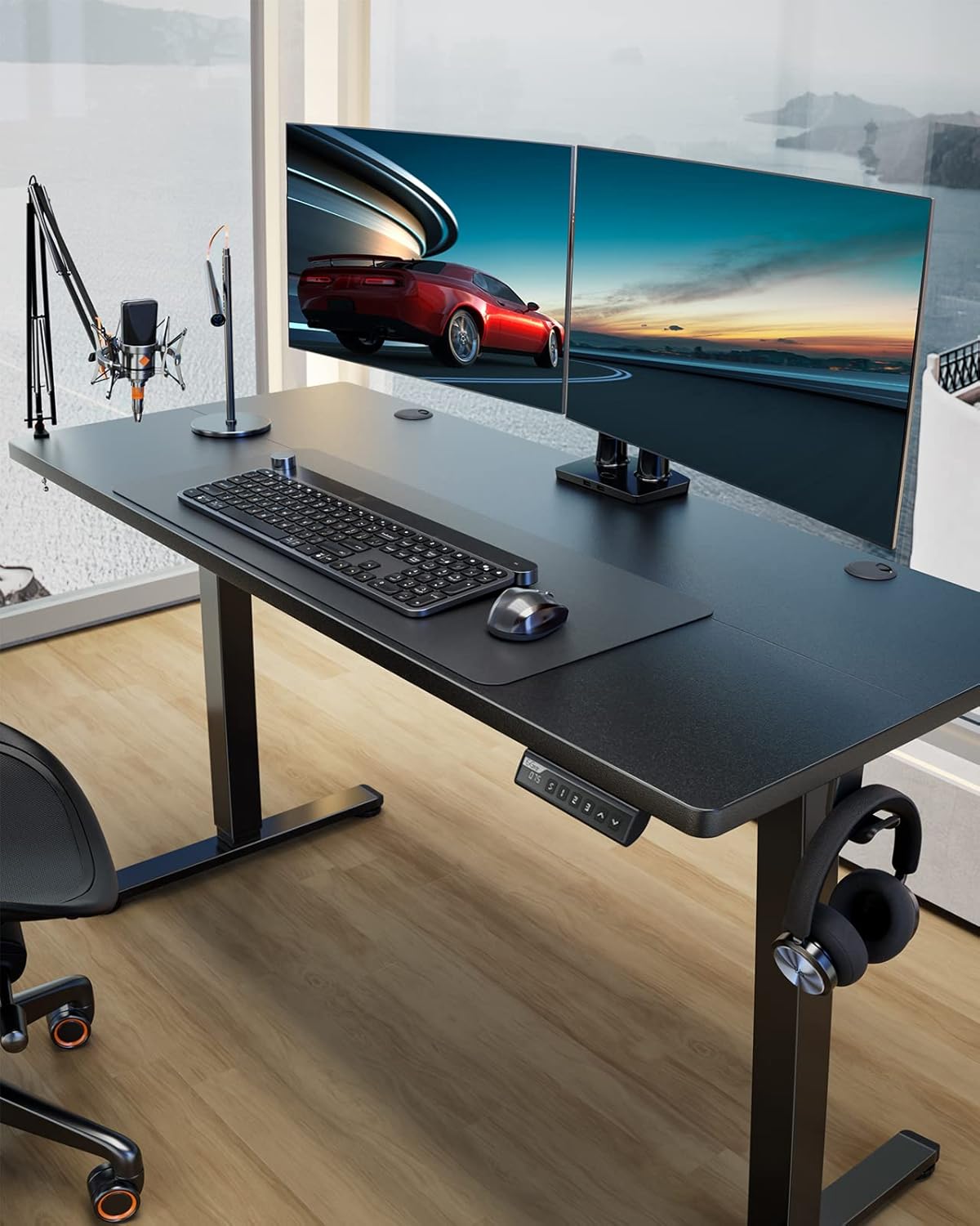 ErGear Height Adjustable Electric Standing Desk, 48 x 24 Inches Sit Stand up Desk, Memory Computer Home Office Desk (Black) : Home & Kitchen